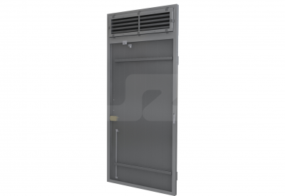 Aluminium-Einzeltür + oberes Lüftungsgitter HS-50R (L) - Belüftet